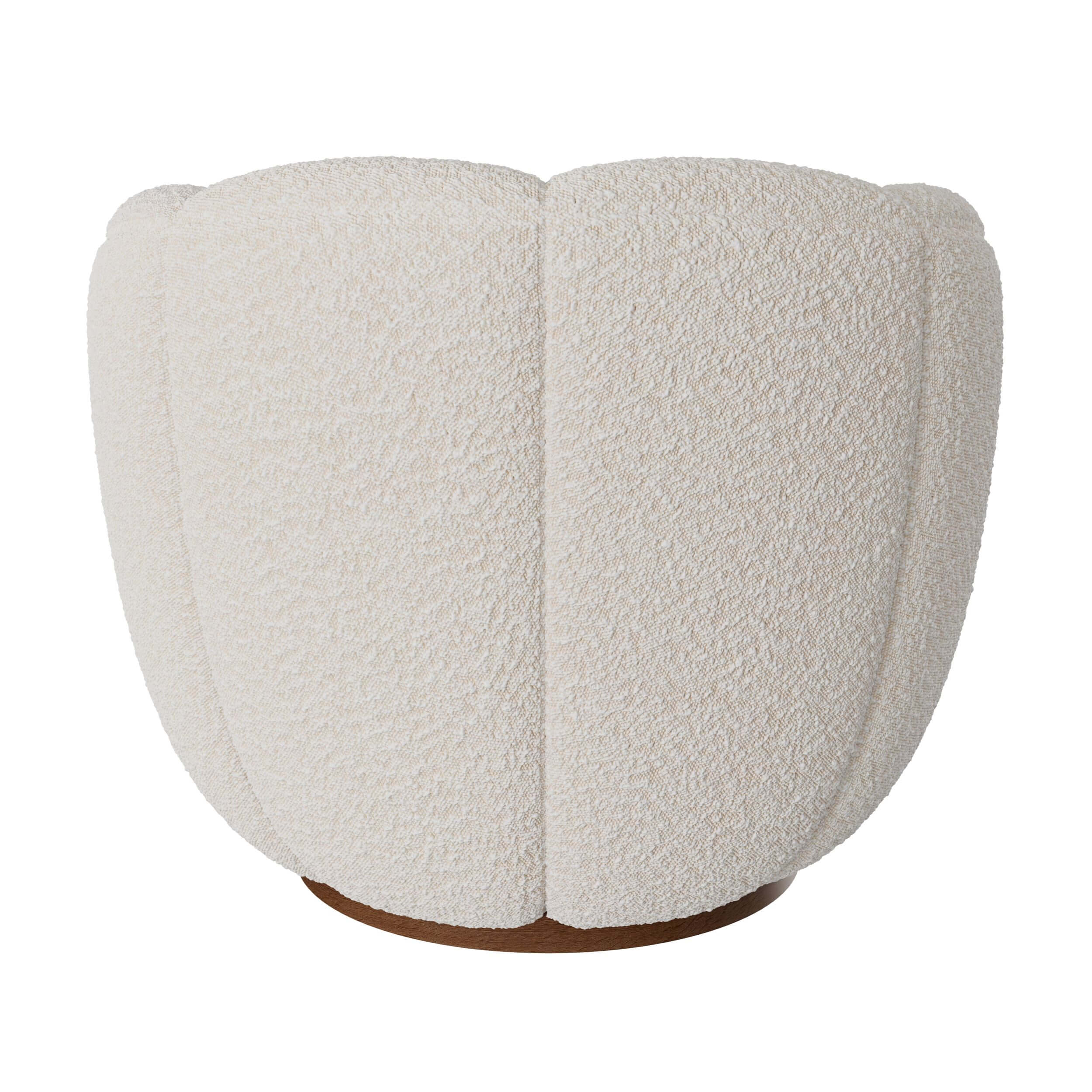 Ysé - Fauteuil Pivotant En Tissu Bouclé Blanc