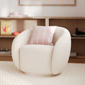 Naya - Fauteuil En Tissu Bouclé Blanc