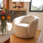 Naya - Fauteuil En Tissu Bouclé Blanc