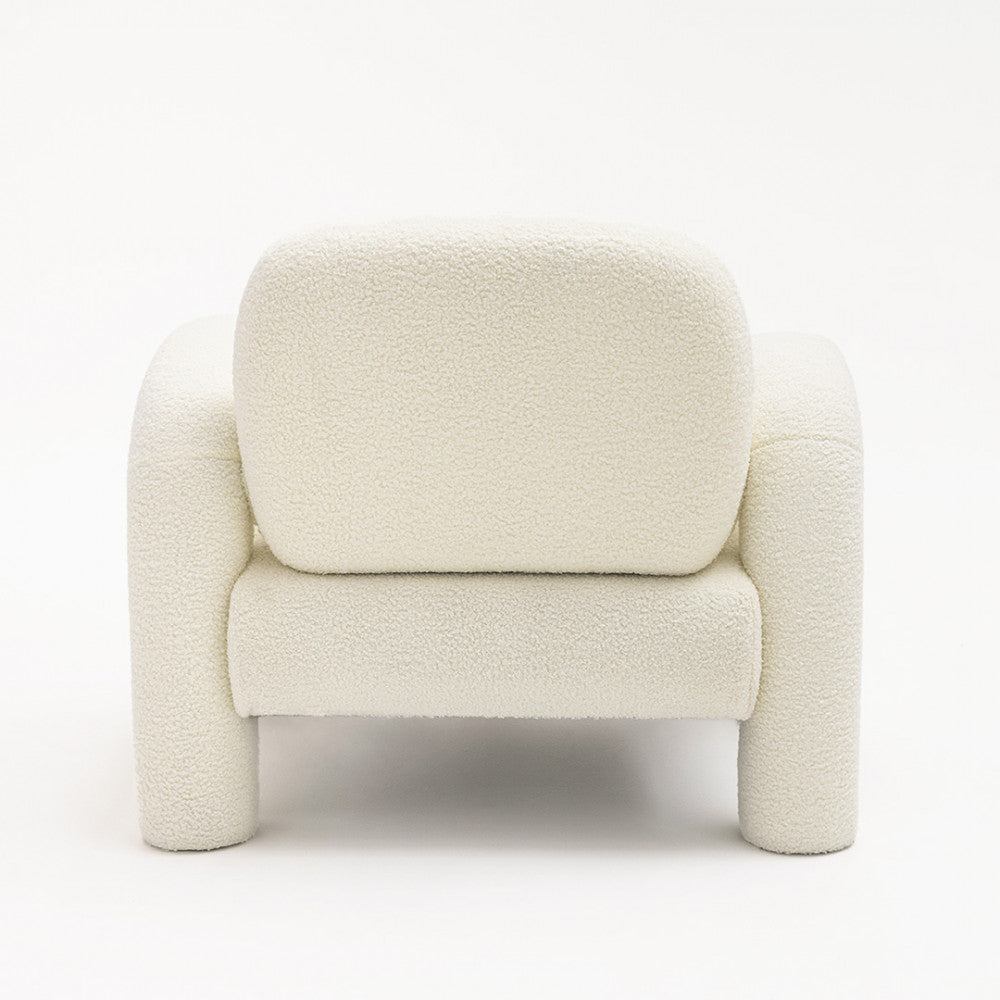 Mio - Armchair - Bouclé Fabric - White