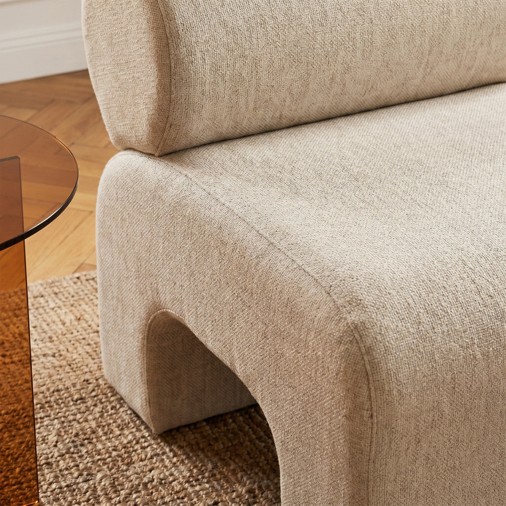 Mour - Fauteuil - Tissu Doux - Beige Chiné