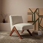 Vinto - Fauteuil - Tissu Pieds Bois - Beige Chiné