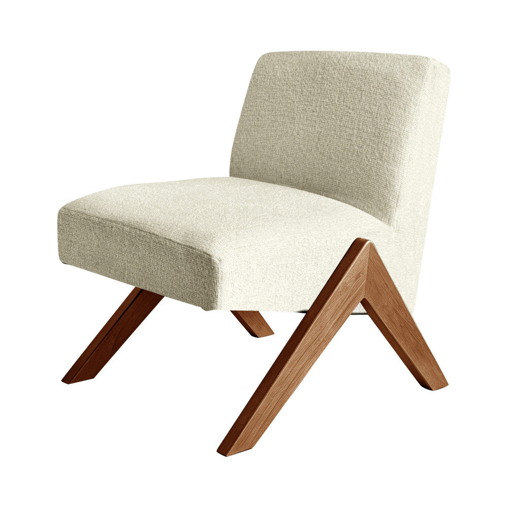 Vinto - Fauteuil - Tissu Pieds Bois - Beige Chiné