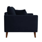 Villabon - Sillón XL - Terciopelo Patas de Madera Oscura - Azul Marino
