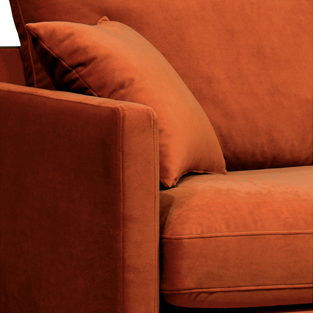 Villabon - Sillón XL - Terciopelo, patas de horquilla negras - Óxido
