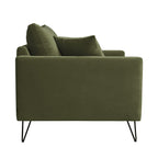 Villabon - Sillón XL - Terciopelo - Patas en horquilla negras - Verde oliva