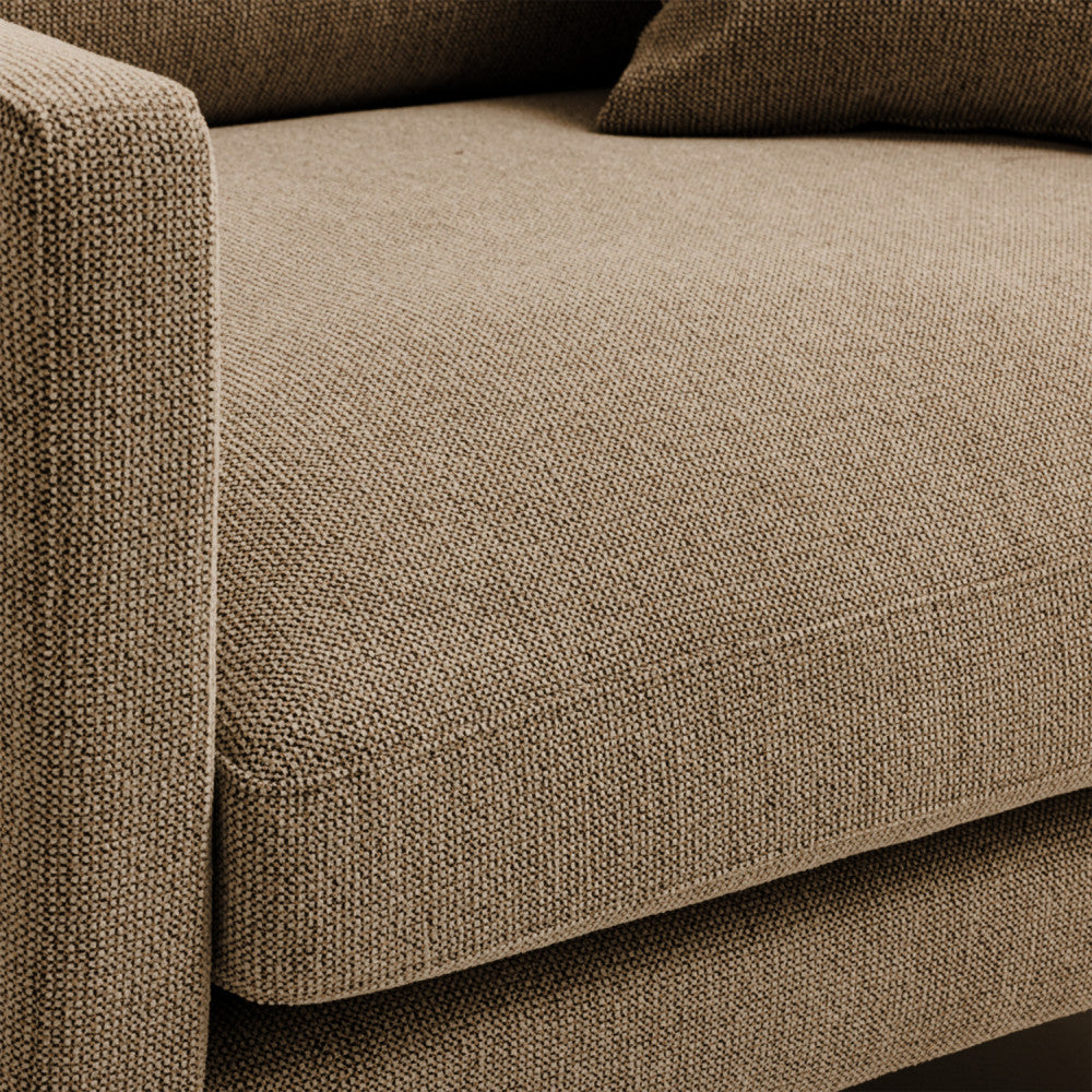 Villabon - Sillón XL - Tela, patas de madera oscura - Caramelo jaspeado