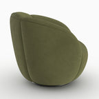 Ysé - Fauteuil Pivotant En Velours Vert Olive Foncé