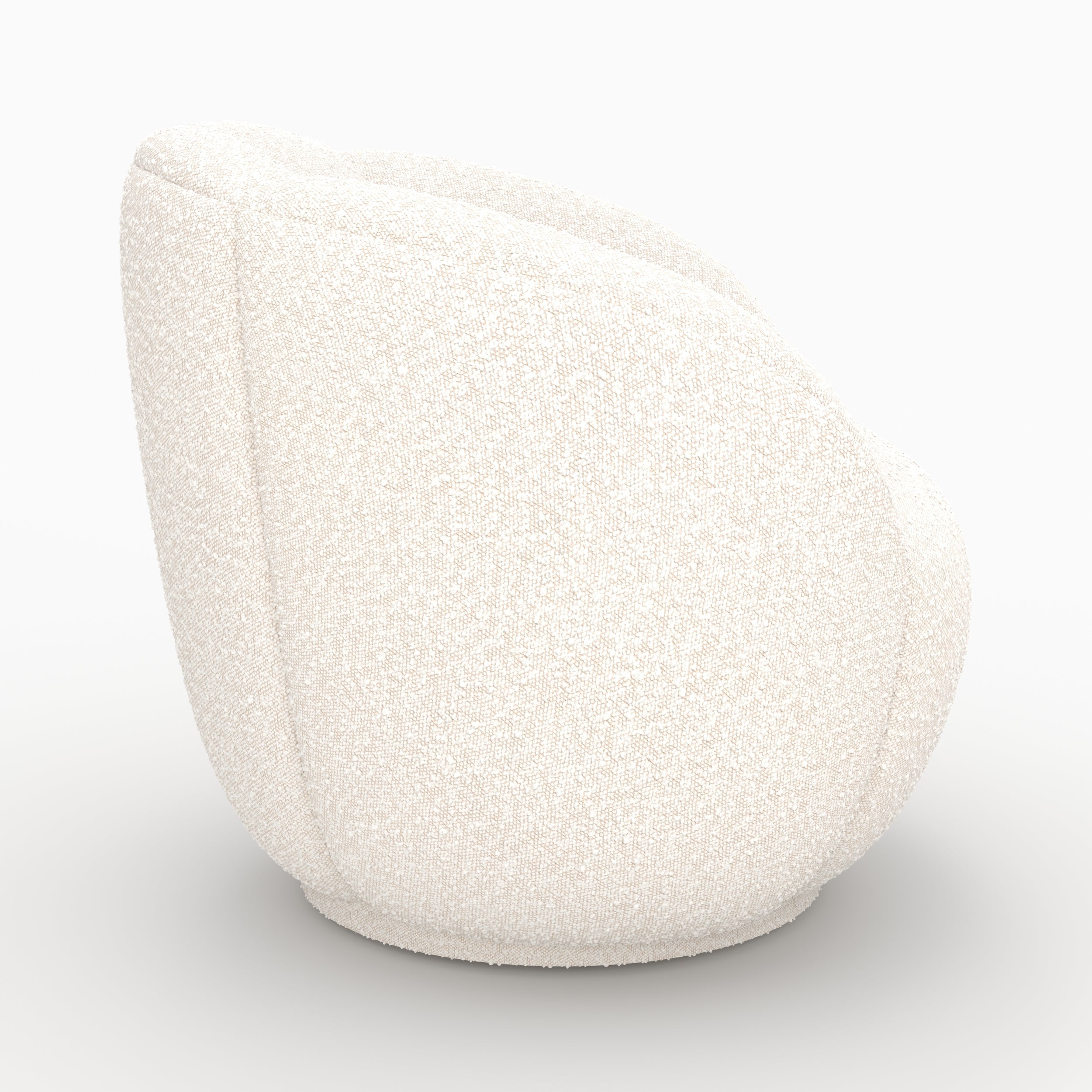 Ysé - Fauteuil En Tissu Bouclé Blanc