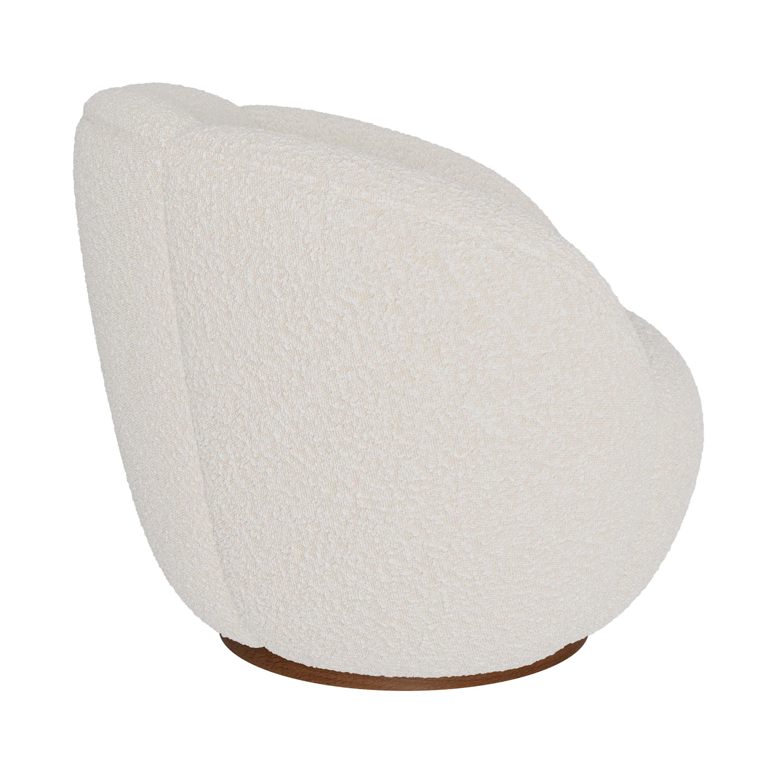 Ysé - Fauteuil Pivotant En Tissu Bouclé Blanc