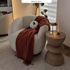Ysé - Fauteuil Pivotant En Tissu Bouclé Blanc