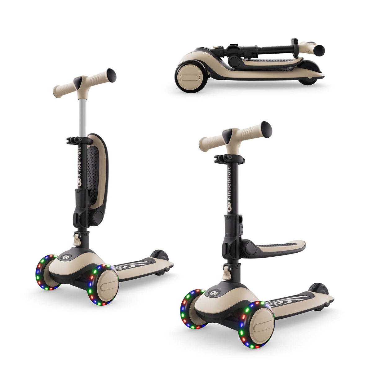 Halley 2 2-in-1 Convertible Scooter with Seat White