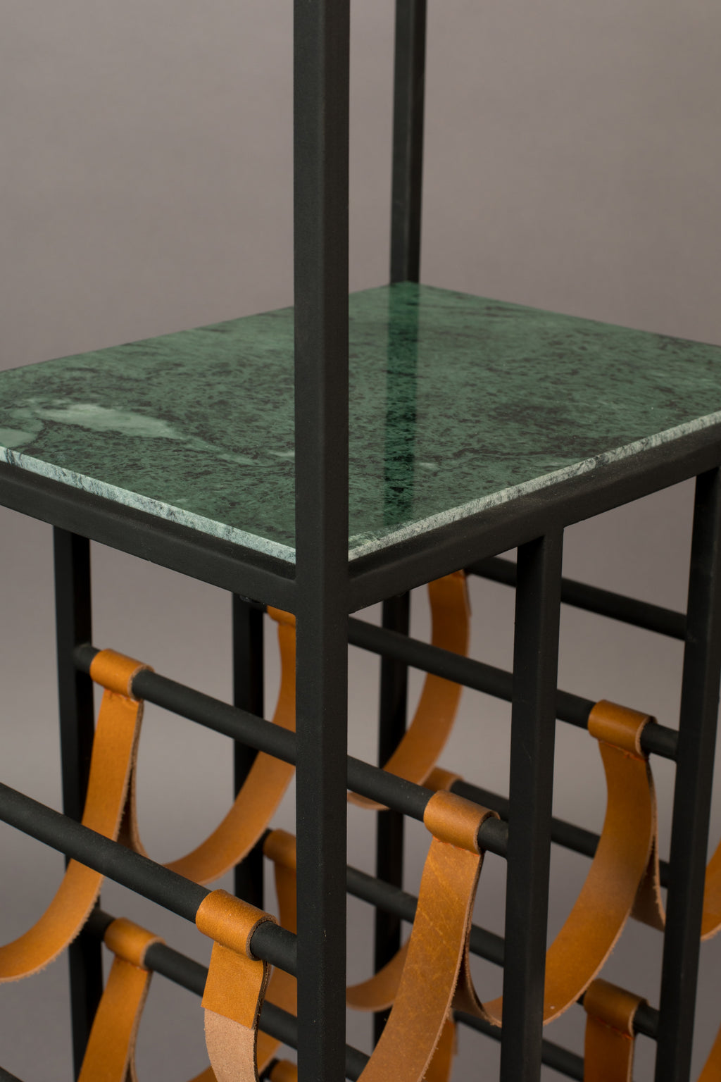 Mil - Wine Cabinet - Solid Marble - Black & Green/Multicolor Marble