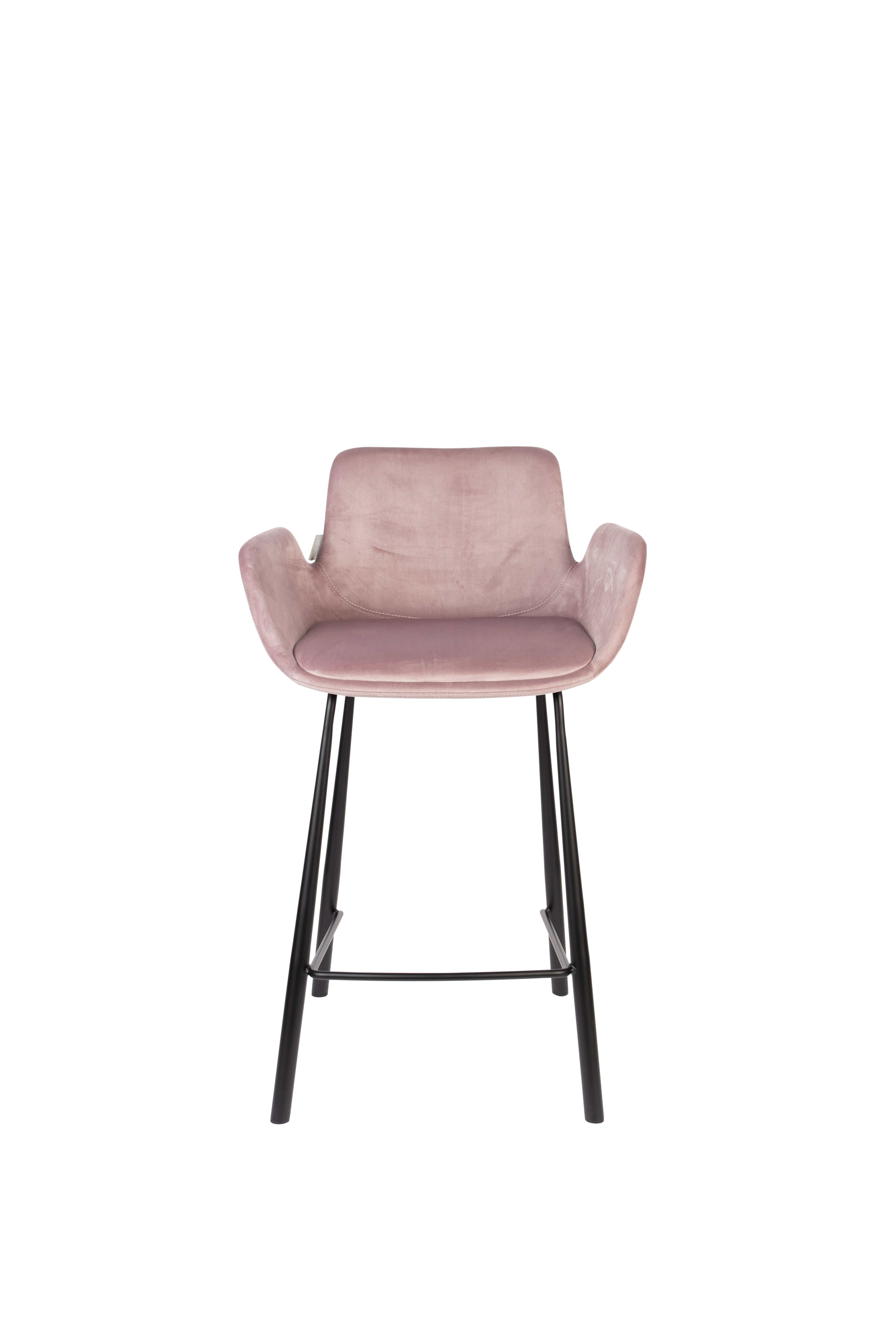 Brit - Lote de 2 Taburetes de Bar & de Mostrador - Poliéster - Rosa