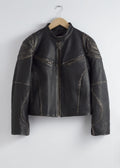 Chaqueta de cuero St Mariette - Negro