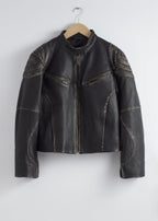 Chaqueta de cuero St Mariette - Negro