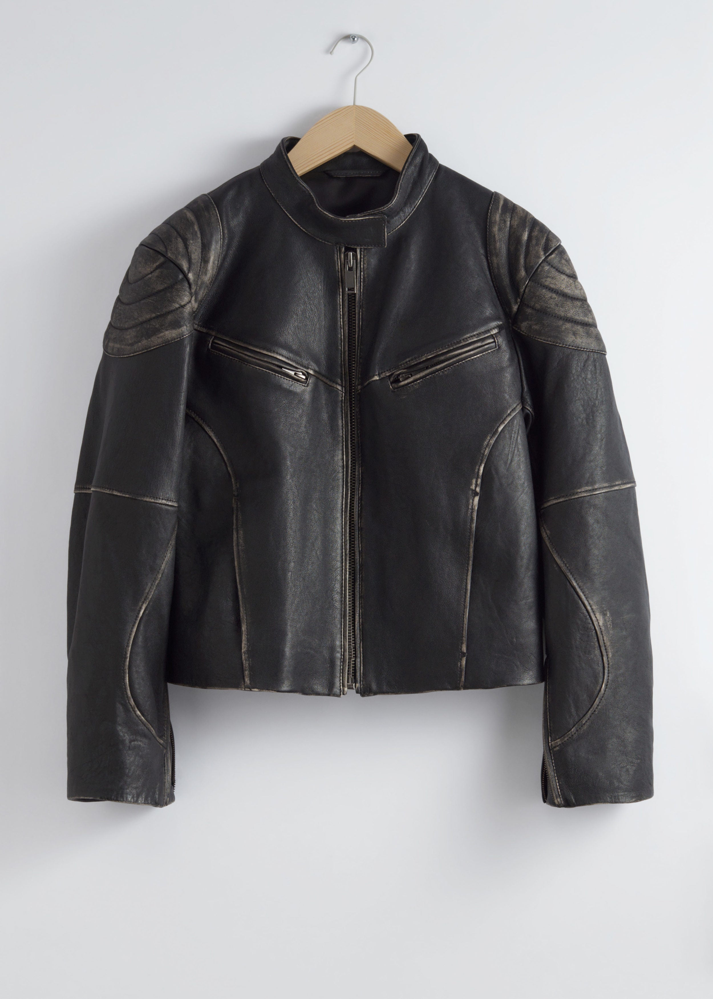 Chaqueta de cuero St Mariette - Negro