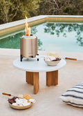 Brasero de mesa compacto para exterior, 1,5 Kw, con pellet sin humo, color gris