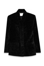 Blazer Fitted High Collar Chenille - Nero