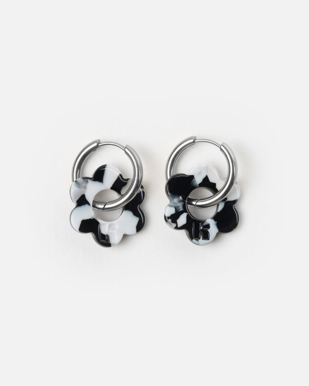 Baby Fleurette Earrings - Black And White