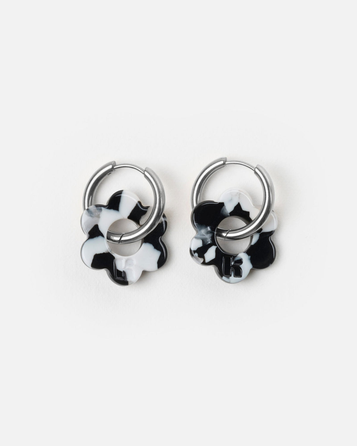 Baby Fleurette Earrings - Black And White