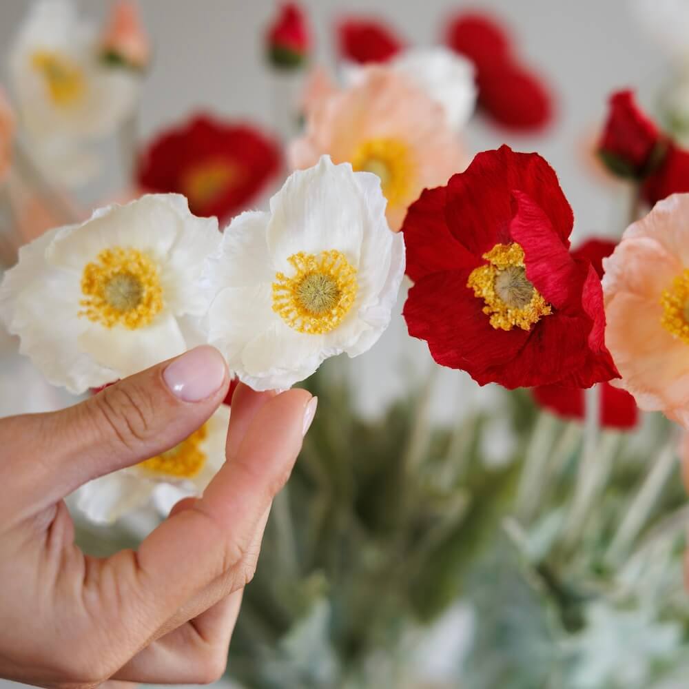 Amapola Artificial Blanca