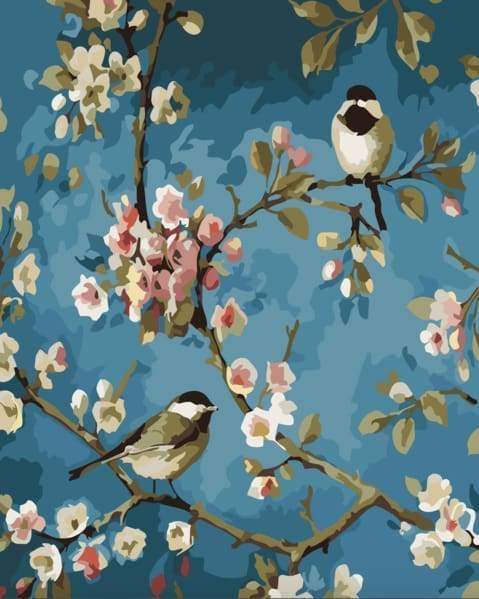 Peinture Par Numéros - Fleurs Et Oiseaux