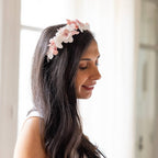 White And Pink Paper Headband M