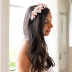 White And Pink Paper Headband M