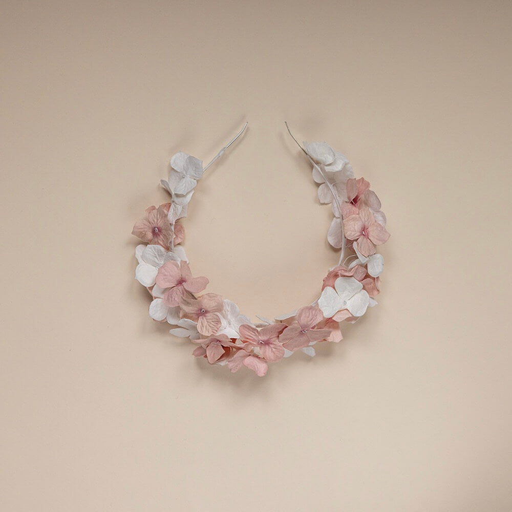 White And Pink Paper Headband M