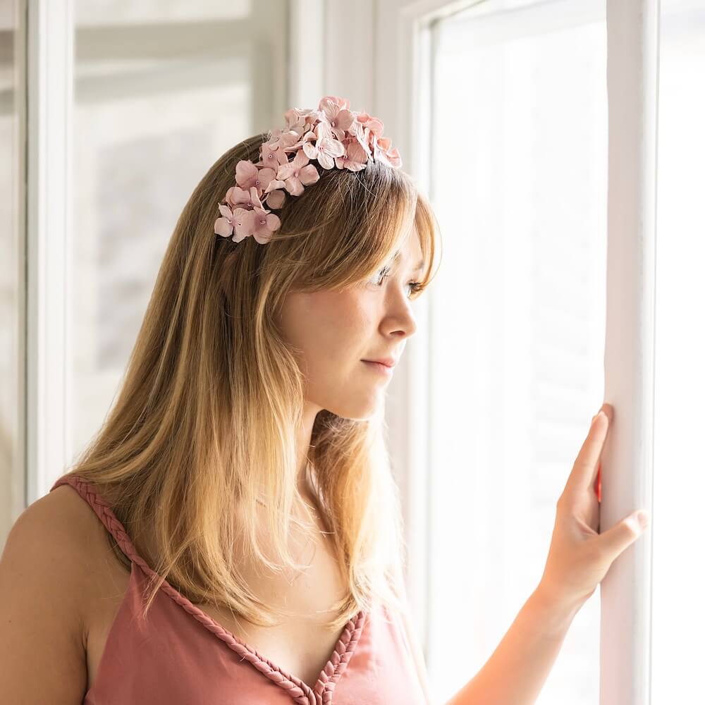 Serre Tête En Papier Rose L