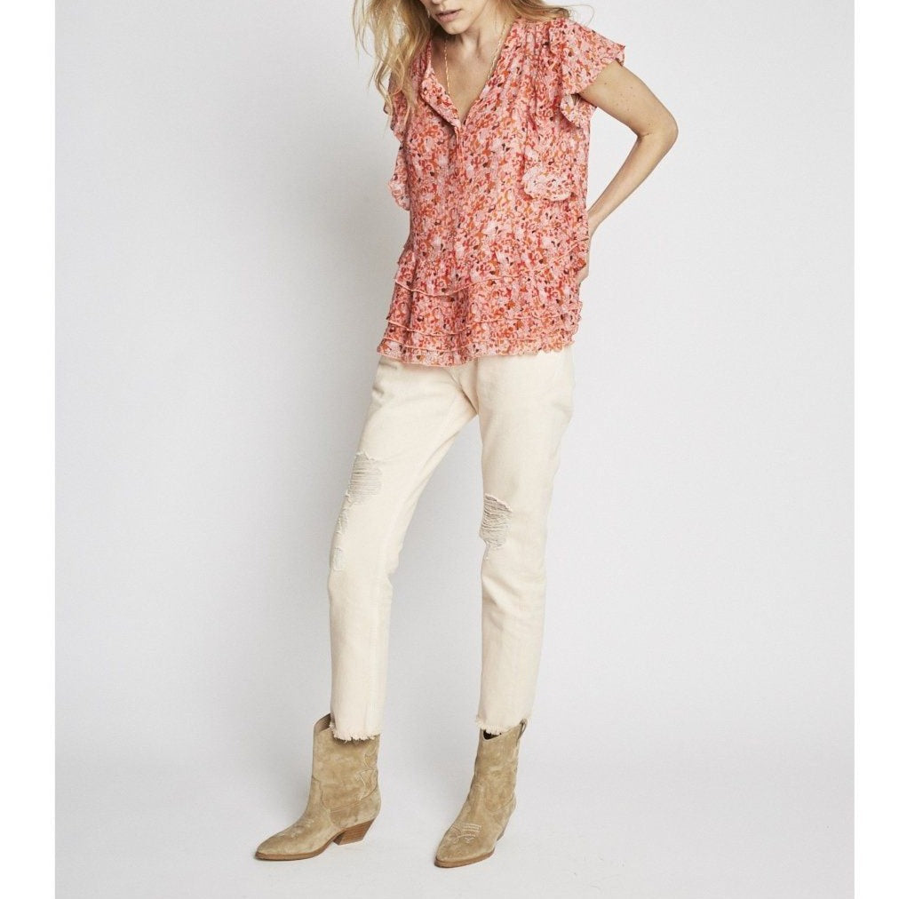 Berenice - Blouse Saumon Et Orange
