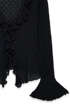 Top de manga con volante - Negro