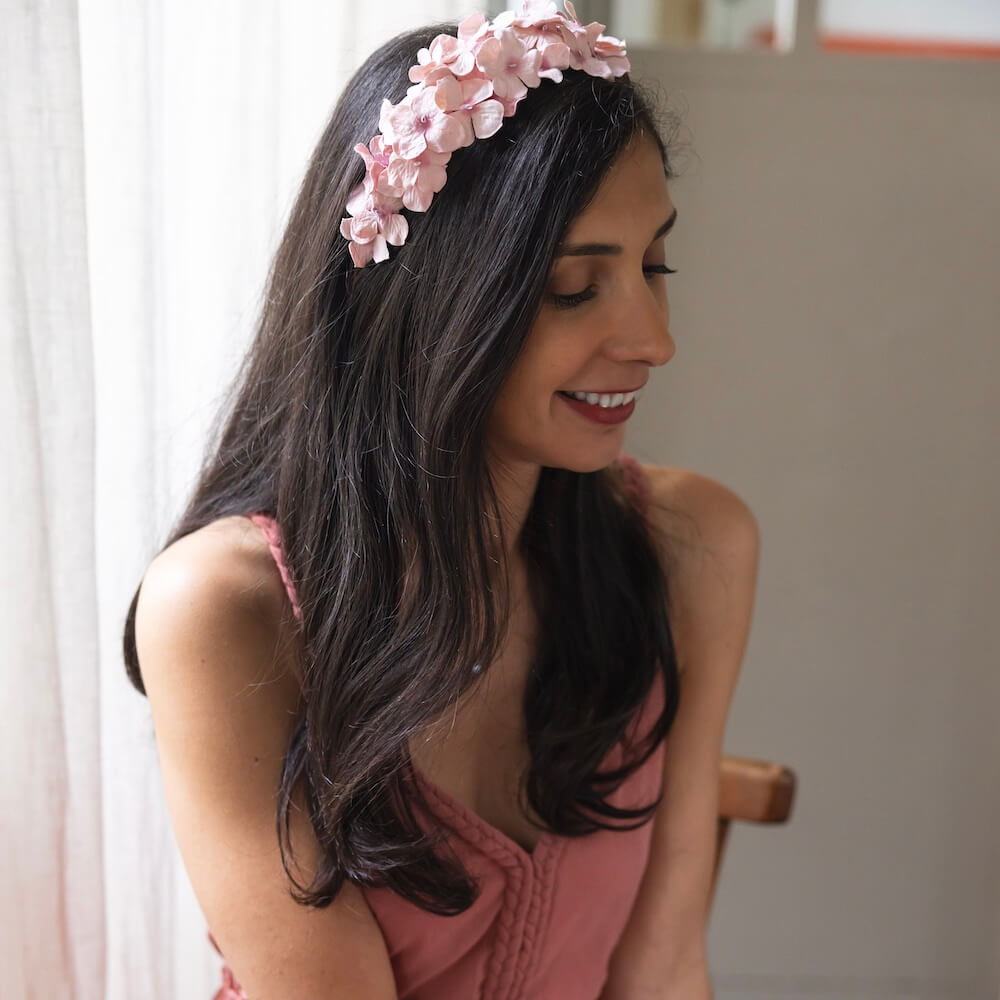 Serre Tête En Papier Rose L