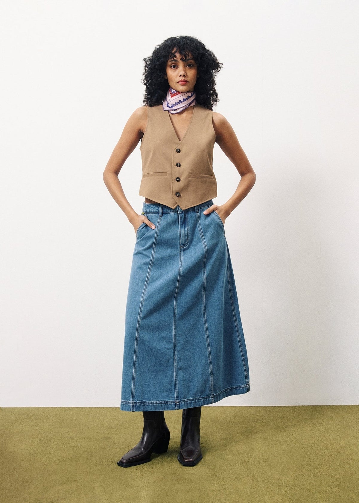 Ermeline Skirt - Denim Blue