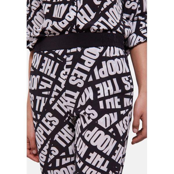 The Kooples - Pantalon Wide Legs En Soie - Noir Et Blanc - Femme