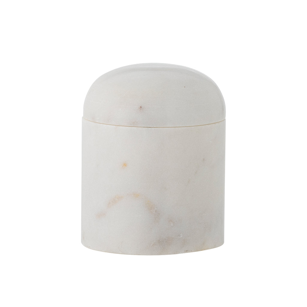 Lira - Tarro con Tapa - Blanco - Mármol