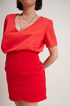 Falda Margaux de gasa de algodón roja