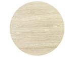 Freya - Round Dining Table for 6 - Wood Effect/Travertine-Effect Top - Wood / Beige