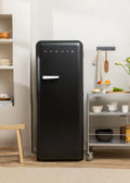Retro Fridge 281L - Frigorífico Retro - Negro Tiradores Plata