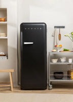 Retro Fridge 281L - Frigorífico Retro - Negro Tiradores Plata