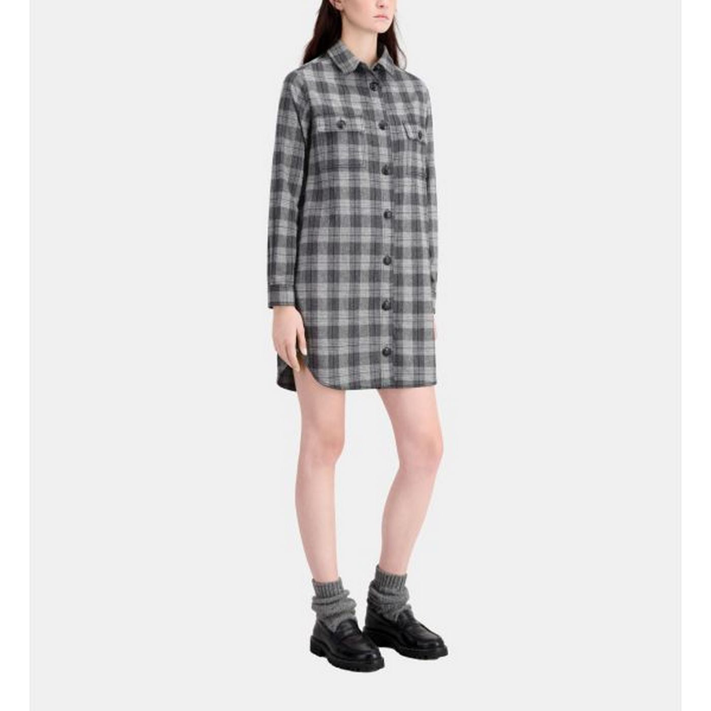 The Kooples - Robe Chemise En Laine - Gris - Femme