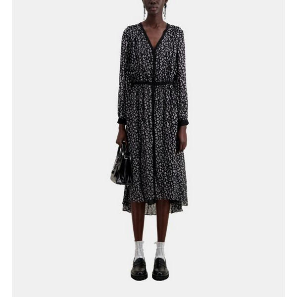 The Kooples - Vestido Camisero - Negro - Mujer