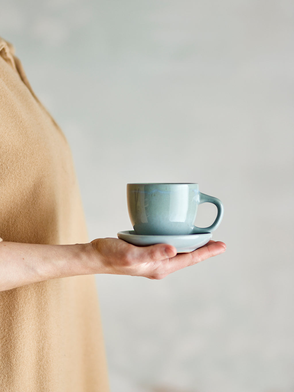 Brenta - Taza Con Platillo - Azul - Gres