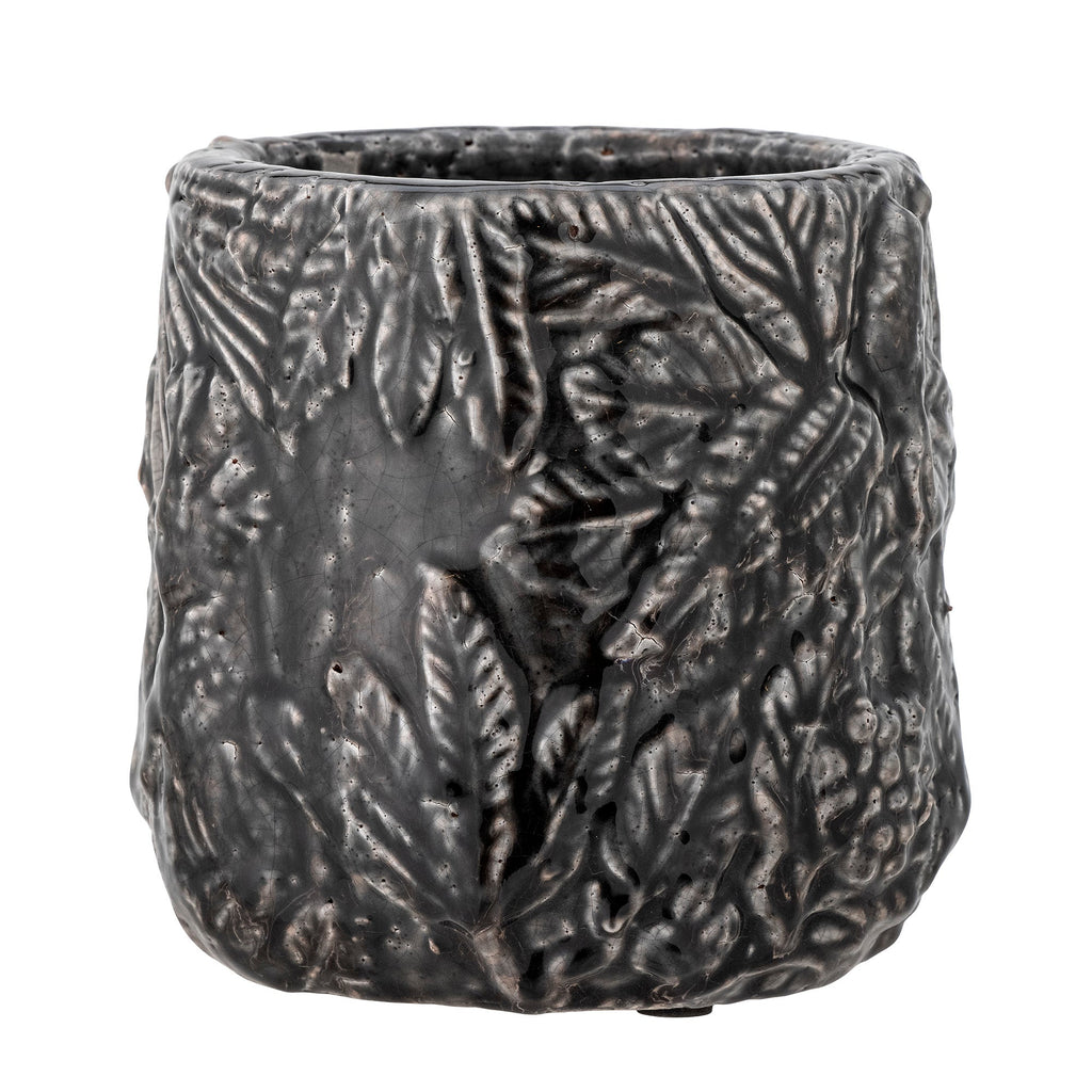 Nikou - Lote de 4 Maceteros Decorativos - Negro - Terracota