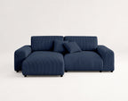 Garance - Reversible 4-Seater Corner Sofa - Corduroy - Midnight Blue