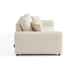 Garance - Straight Sofa - 3-Seater - Corduroy - Beige