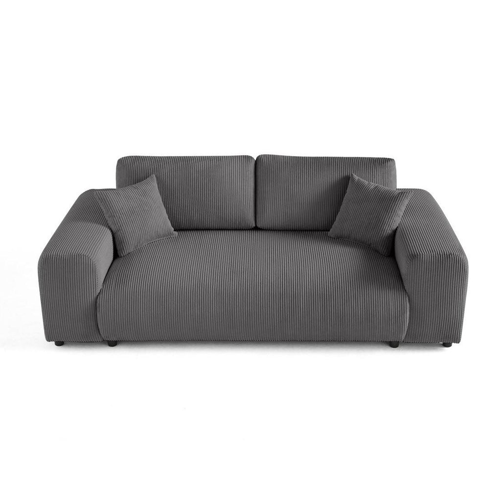 Garance - Straight Sofa - 3-Seater - Corduroy - Dark Grey