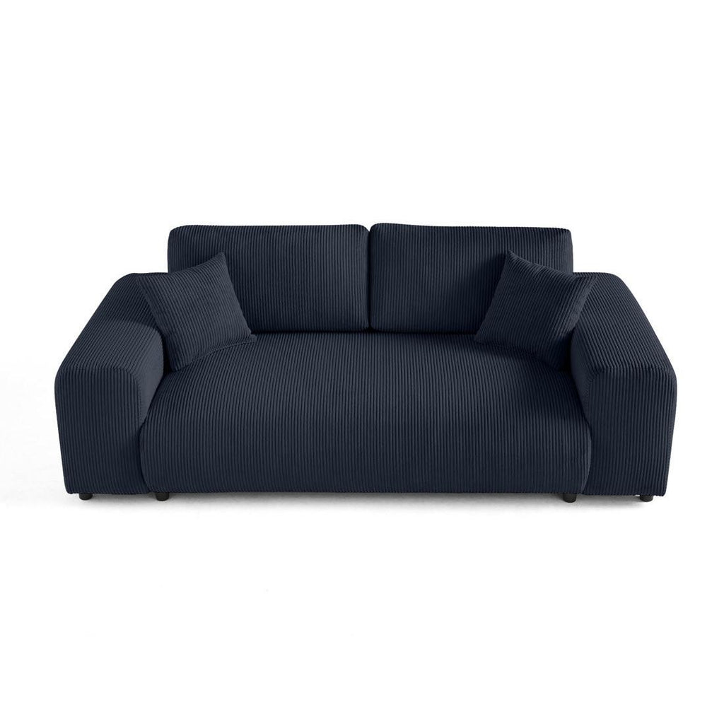 Garance - Straight Sofa - 3 Seater - Corduroy - Midnight Blue