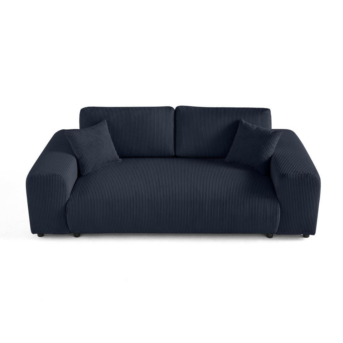 Garance - Straight Sofa - 3 Seater - Corduroy - Midnight Blue